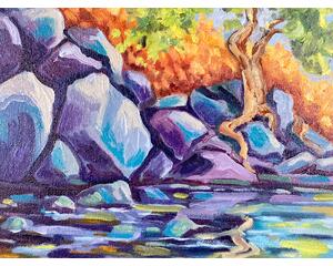 "By The Stream" Original Chris Wakefield Oil On Canvas Painting